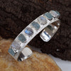 Natural Moonstone Aquamarine Bracelet 925 Sterling Silver Cuff Bracelet