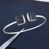 Natural Black Tourmaline Bangle 925 Sterling Silver Brush finish Matte Finish Bracelet