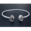 Natural Herkimer Diamond Bangle 925 Sterling Silver Matte finish Bangle