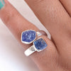 Natural Raw Tanzanite Ring 925 Sterling silver Tanzanite Ring Adjustable Ring
