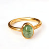 Natural Green Tourmaline Ring 925 Sterling Silver Yellow gold plated Ring Yellow gold plated Ring