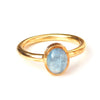 Aquamarine Birthstone Ring 925 Sterling Silver Yellow gold plated Ring Aquamarne Jewelry