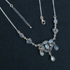 Natural Moonstone Necklace 925 Sterling Silver Rainbow Moonstone Necklace