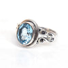 Natural Blue Topaz Ring 925 Sterling Silver Topaz Ring Gift Topaz Ring