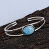 Natural Larimar Bangle 925 Sterling Silver Larimar gemstone Bracelet