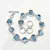 Natuurlijke ruwe aquamarijn en blauwe topaas armband 925 sterling zilveren armband