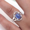 Natural Tanzanite Ring 925 Sterling Silver Blue Tanzanite Ring