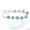 Natural Aquamarine Bracelet Raw Aquamarine Crystal Bracelet 925 Sterling Silver Bracelet