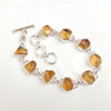 Natural Raw Gemstone Bracelet, Raw Crystal Jewelry Natural Citrine Crystal Bracelet