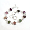 Natural Multi Tourmaline Bracelet 925 Sterling Silver Multi Color Tourmaline Bracelet