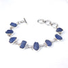 Natural Raw Tanzanite Bracelet 925 Sterling Silver Tanzanite Crystal Jewelry Handmade