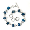 Neon Apatite Bracelet 925 Sterling Silver Raw Apatite Crystal Bracelet