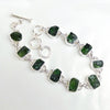 Natural Raw Chrome Diopside Bracelet 925 Sterling Silver Rough stone Bracelet Chrome Diopside