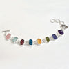 Natural Raw gemstone Bracelet Multi Stone Bracelet 925 Sterling Silver Rough Stone Bracelet