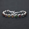 Natural Tourmaline Bracelet 925 Sterling Silver Multi Color Tourmaline