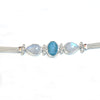Natural Larimar & Moonstone Bracelet 925 Sterling Silver Multi stone Bracelet