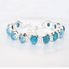 Natural Larimar Bracelet, 925 Sterling Silver Blue Larimar Jewelry Handmade