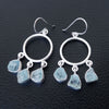 Brush Finish Matte Finish Earring Natural Raw Aquamarine Crystal Earring 925 Sterling Silver