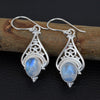 Moonstone Earring 925 Sterling Silver Rainbow moonstone Earring