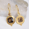 Natural Smoky quartz Earring 925 Sterling Silver Yellow gold plating Earring