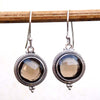 Handmade Silver Gemstone Earring Natural Smoky quartz, Crystal quartz Earring