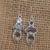Natural Herkimer diamond & Crystal quartz Earring 925 Sterling Silver Handmade Earring