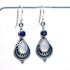 Natural Moonstone & Iolite Earring 925 Sterling Silver Multi Stone Earring Handmade
