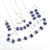 Tanzanite Jewelry Set 925 Sterling Silver Raw Tanzanite Crystal Set Gift Jewelry Set