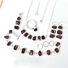 Natural Raw Garnet Jewelry Set 925 Sterling Silver Handmade Jewelry Set