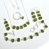 Natural Raw Peridot Jewelry set 925 Sterling Silver Handmade Jewelry set
