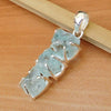 Natural Raw Aquamarine Pendant 925 Sterling Silver Aquamarine Crystal Pendant