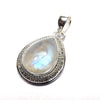 Natural Moonstone Pendant 925 Sterling Silver Rainbow Moonstone Jewelry
