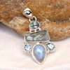 Natural Multi Stone Pendant 925 Sterling Silver Handmade Pendants