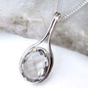Natural Clear quartz Pendant 925 Sterling Silver Rock crystal gemstone Pendant