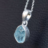 Natural Raw Aquamarine Pendant Brush finish Matte finish Silver Pendant Birth day Gift Pendant