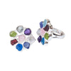 Natural Multi Stone Ring Multi Raw Crystal Ring 925 Sterling Silver Multi Stone Ring