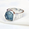 925 Sterling Silver Aquamarine Ring Natural Raw Aquamarine Ring Birthstone Aquamarine