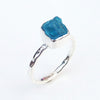 Neon Apatite Ring Raw Apatite Ring 925 Sterling Silver Apatite Crystal Ring