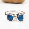 Neon Apatite Ring Natural Raw Apatite Crystal Ring 925 Sterling Silver