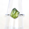Natural Peridot Ring 925 Sterling Silver Raw Peridot Birthstone Ring