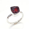 Natural Raw Garnet Ring 925 Sterling Silver Garnet Birthstone Ring