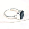 Natural Black Tourmaline Ring Raw Black Tourmaline Ring 925 Sterling Silver Ring