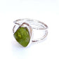 Natural Raw Peridot Ring 925 Sterling Silver Peridot Birthstone Ring Gift Ring