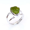 Natural Raw Peridot Ring 925 Sterling Silver Peridot Birthstone Ring Gift Ring