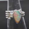 Natural Ethiopian opal Ring 925 Sterling Silver Raw Opal Ring Opal Gemstone Ring