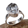 Natural Herkimer Diamond Ring 925 Sterling Silver Diamond Crystal Ring