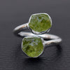 Natural Raw Peridot Ring Rough Stone Peridot Ring 925 Sterling silver Peridot Crystal Ring