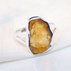 Natural Raw Citrine Ring Yellow Citrine Ring 925 Sterling Silver Citrine Ring