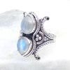 Natural Moonstone Ring 925 Sterling Silver Rainbow Moonstone Ring Handmade