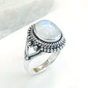Natural Moonstone Ring 925 Sterling Silver Rainbow moonstone Ring Handmade